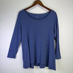 Pure Jill Seamed Swing Tunic Size XL Petite Blue High Low Hem Versatile‎ Soft